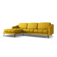 ECKSOFA Links Chenille Stoff Gelb - Currygelb/Gelb, Textil/Metall (160/264cm) - Makamii