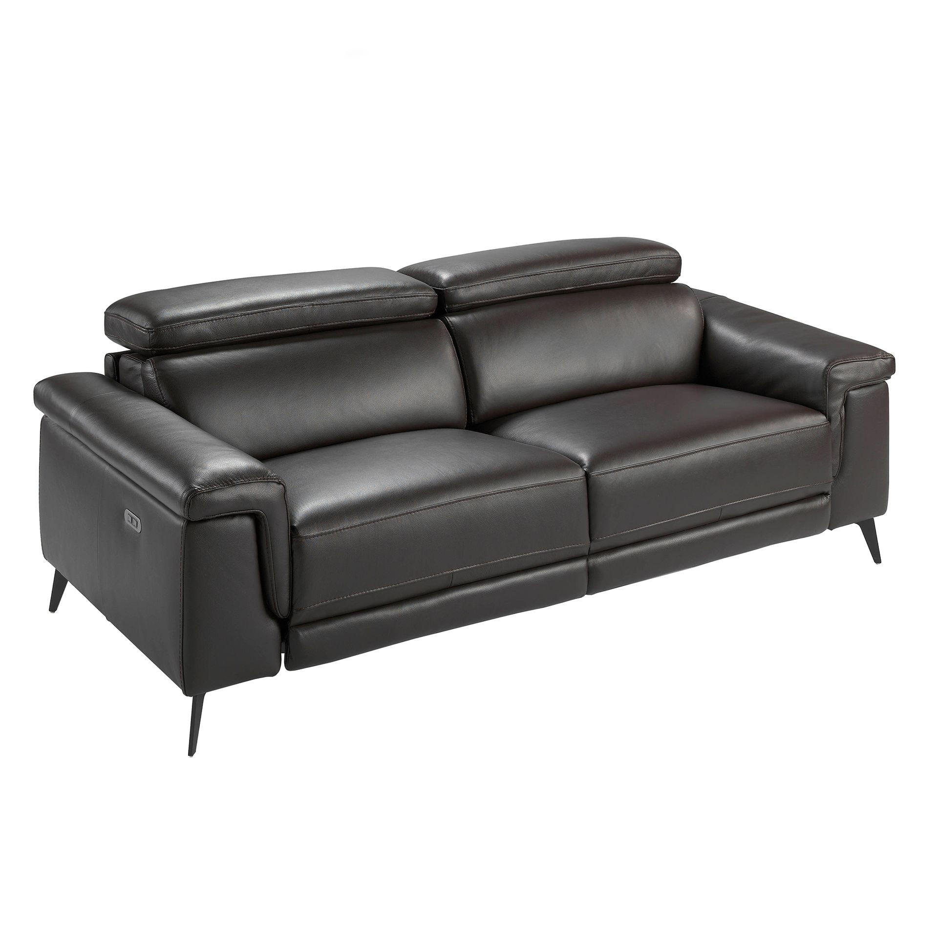 SOFA Relaxsofa mit 3 Sitzen aus schokoladenbraunem Leder 215/103/99 cm - Braun, Leder (215/99/103cm) - ANGEL CERDA
