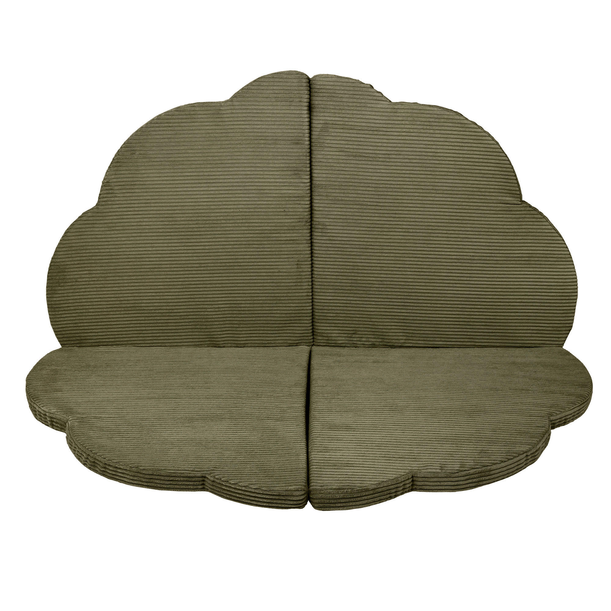 SPIELMATTE für Kinder, Wolke, Aesthetic, Khaki - Dunkelgrün, Textil (160/160cm) - MeowBaby
