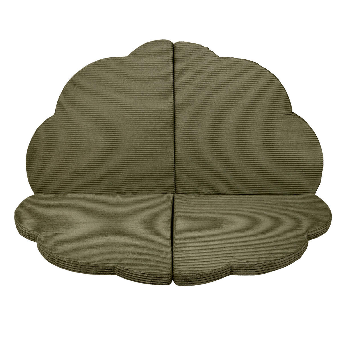 SPIELMATTE für Kinder, Wolke, Aesthetic, Khaki - Dunkelgrün, Textil (160/160cm) - MeowBaby