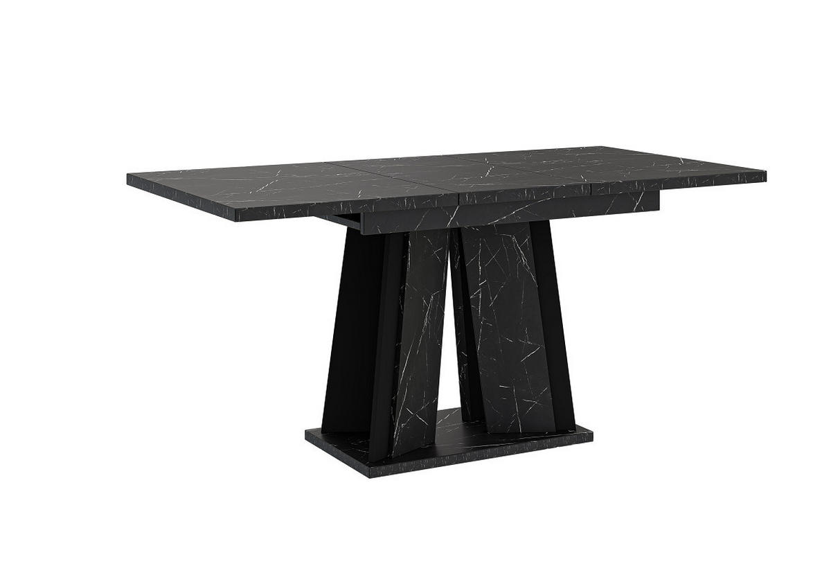 ESSTISCH Ausziehbar 120 - 160 cm Schwarz Marmoroptik - Schwarz/Grau, Holzwerkstoff (120/80/75cm) - PROSPERO
