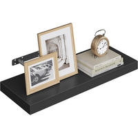 WANDREGAL Freischwebend Schwarz 60B x 22,9L x 3,8H - Schwarz Hochglanz, Holz (60/3.8/22.9cm) - Woltu