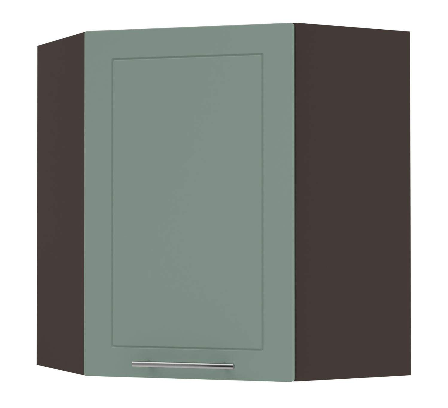 KÜCHENHÄNGESCHRANK Kvantum W10/60 Mint Matt / Lava Matt 60 / 60 / 72cm - Dunkelgrau/Mintgrün, Holz/Holzwerkstoff (60/72/60cm) - Feldmann-Wohnen