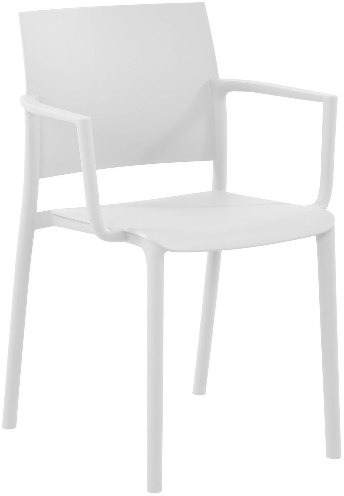 GARTENMÖBEL-SET Frida 2 Stühle 186x72x81cm Kunststoff Weiß Balkonset - Weiß, Kunststoff - DELUKE