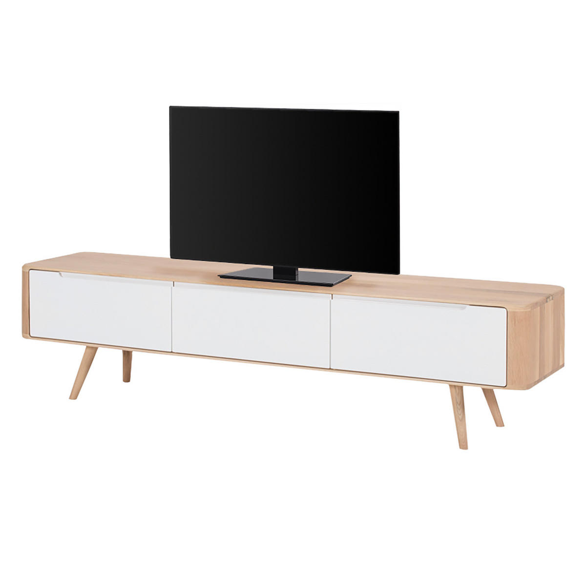 TV-LOWBOARD - Wildeiche teilmassiv - Wildeiche, Holzwerkstoff (180/45/42cm) - home24