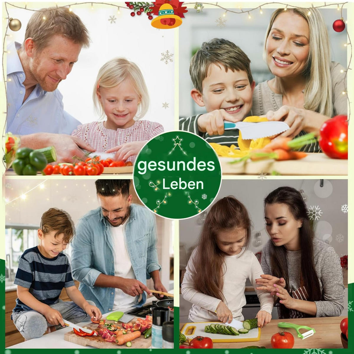 KINDERKÜCHE 28 Teile Montessori, Sicherheitsmesser, Schneidbrett 2-10 Jahre - Pastellgrün, Kunststoff (20/30/5cm) - Authentics