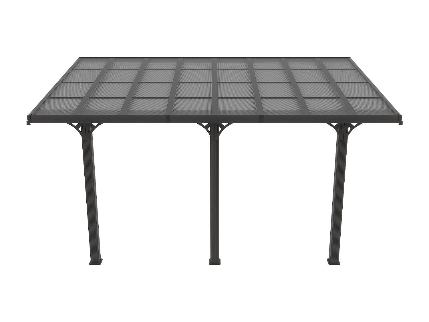 ANLEHNCARPORT - 1 Person - Plastik, Metall - Anthrazitgrau - - Anthrazit, Kunststoff/Metall (496/285/310cm) - Vente-Unique