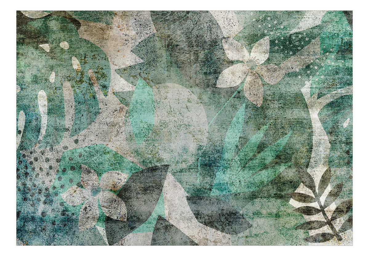 VLIESTAPETE Grün 200/140 cm - Grau/Grün, Textil (200/1cm) - KUNSTLOFT