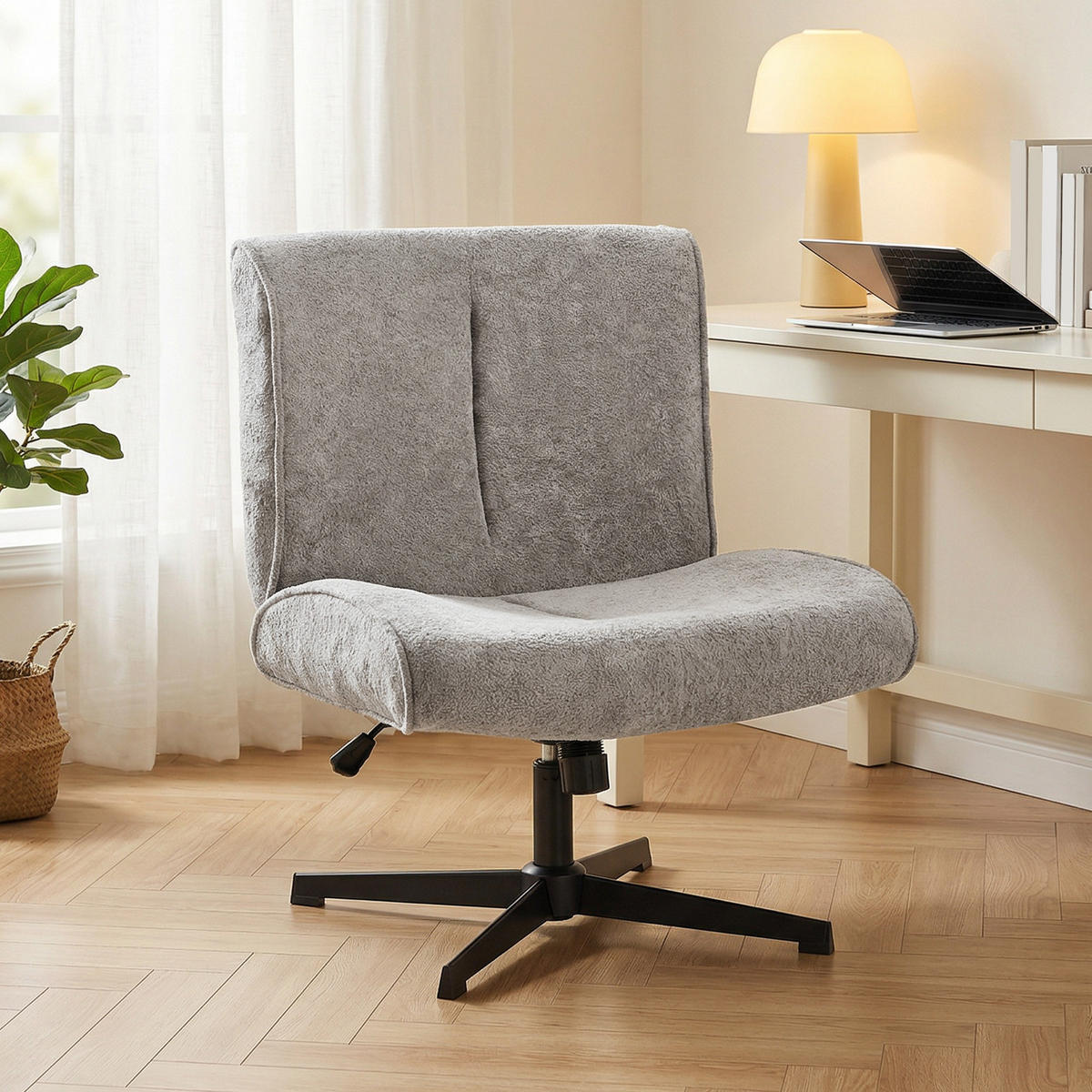 DREHSESSEL DE-06913 drehbar & höhenverstellbar mit Samtbezug Grau - Grau, Textil/Metall (63/90/75cm) - ComfortXL