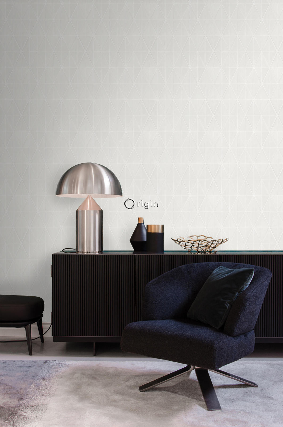 TAPETE grafische Form 53 cm x 10.05 m - Weiß, Papier (53/1000cm) - Origin Wallcoverings