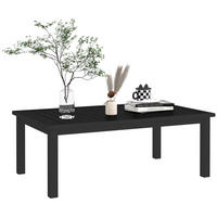 GARTENBEISTELLTISCH DE-14092 Aluminium mit Lattenrost 100x60 cm Schwarz - Schwarz, Metall (100/60/37cm) - ComfortXL