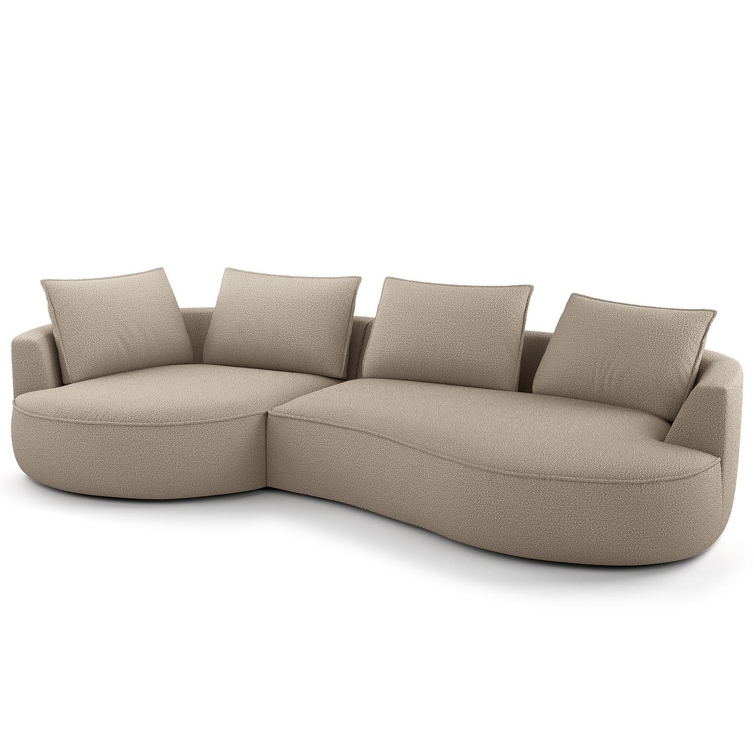 BIGSOFA - Beige/Schwarz, Kunststoff/Textil (322/82/154cm) - home24