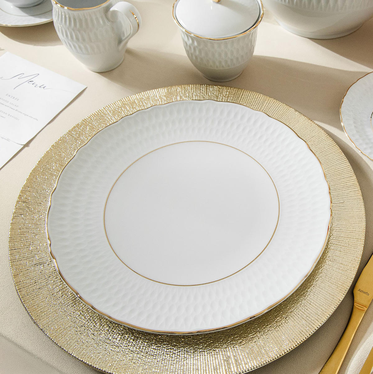 TELLER-SET SPEISETELLER CMIELOW SOFIA 6-tlg aus Porzellan - Weiß, Keramik (26cm) - KONSIMO®