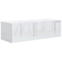 TV Hängeschrank 100 cm Weiße Hochglanzfront 100x36,5x30cm - Weiß, Holzwerkstoff (100/36.5/30cm) - Mobelsta