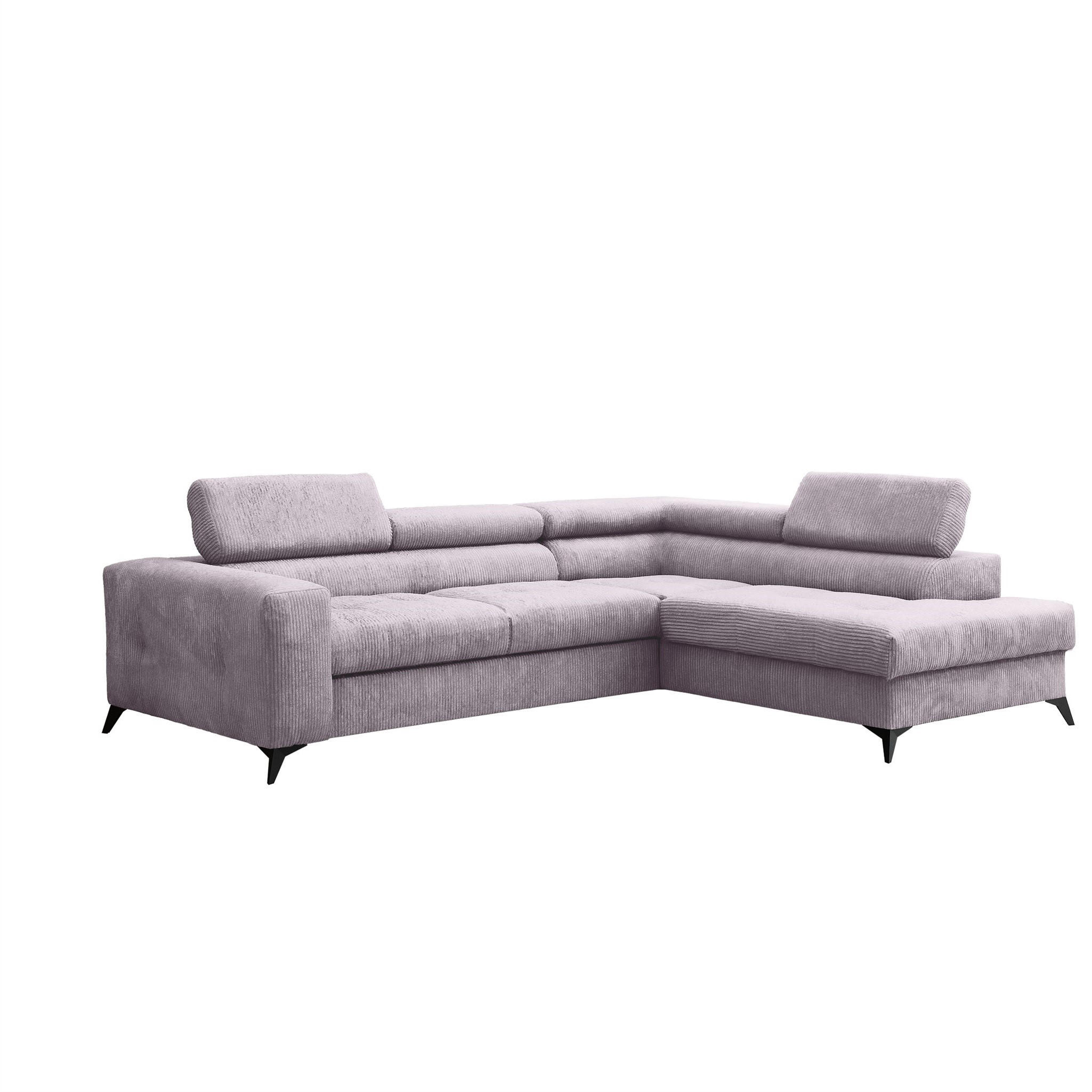 ECKSOFA Schlafsofa Amadeo In Anafi - Violett, Holzwerkstoff/Textil (271/202cm) - Fun Möbel
