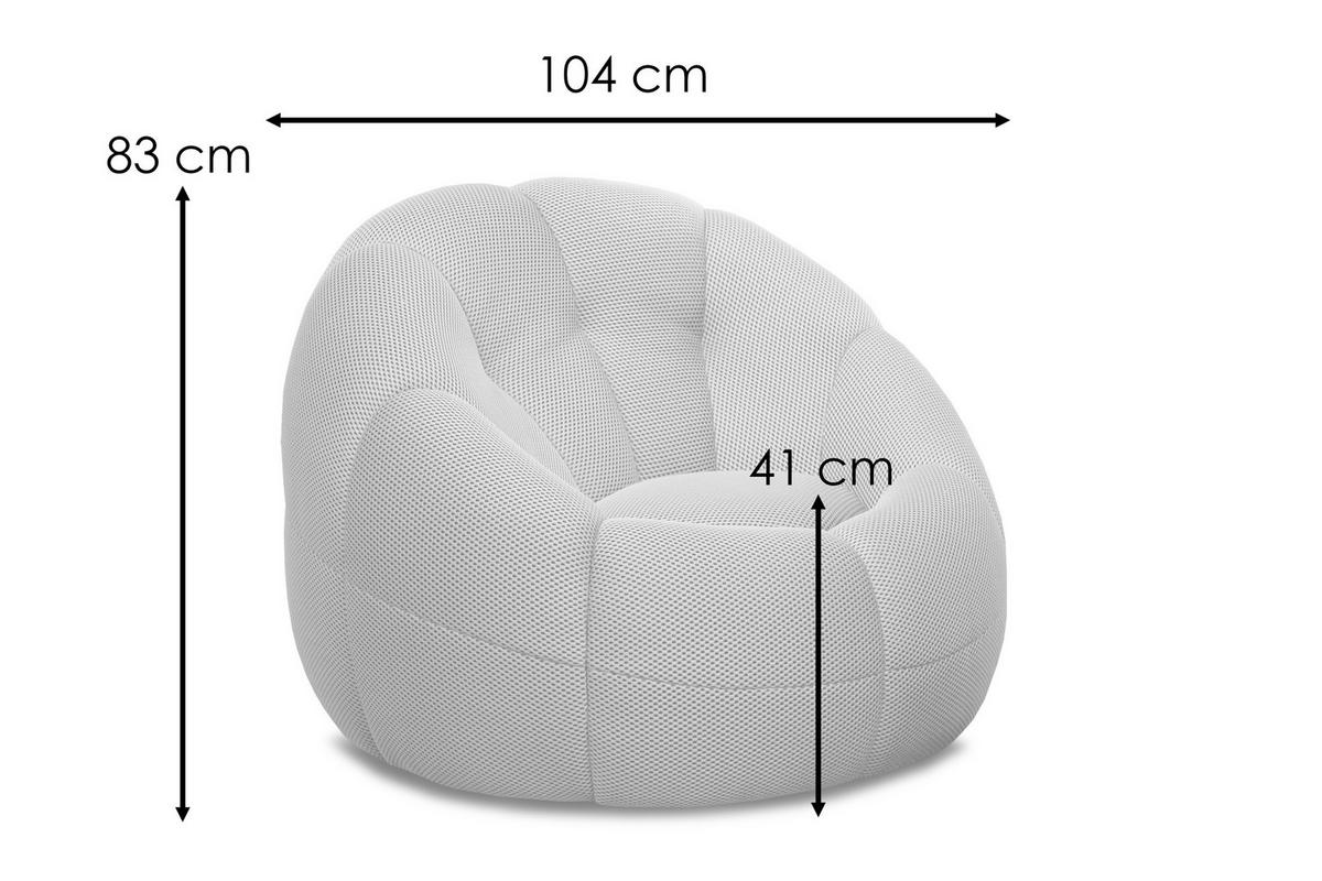 SESSEL UND POUF FIGO UND FAGO, ecru - Ecru, Holzwerkstoff/Textil (104/83/104cm) - Courtois Laville