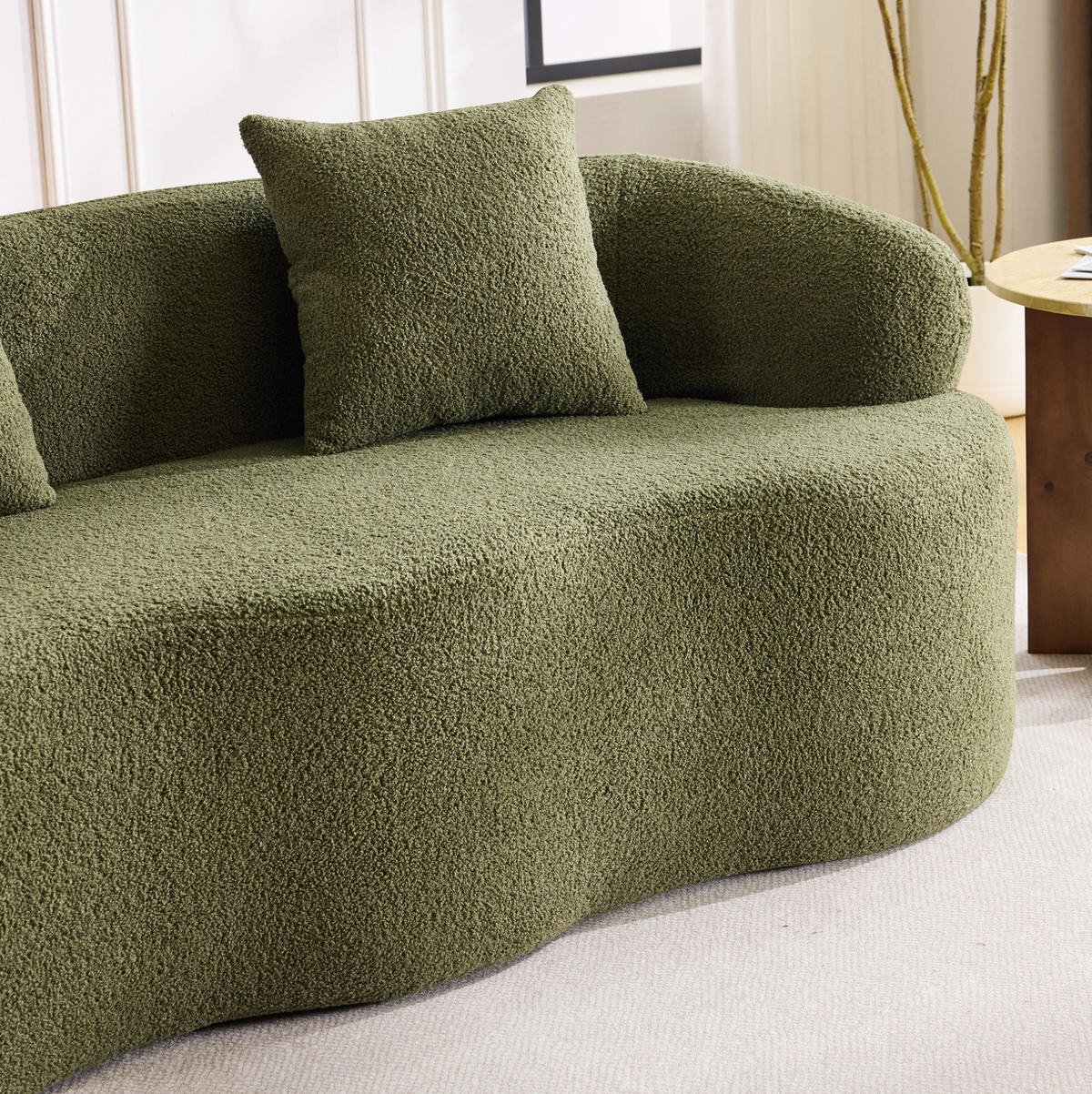 2-SITZER-SOFA mit geschwungener Form, Federkernpolsterung und runden Armlehnen, Grün - Grün, Kunststoff (170/70/89cm) - Redom