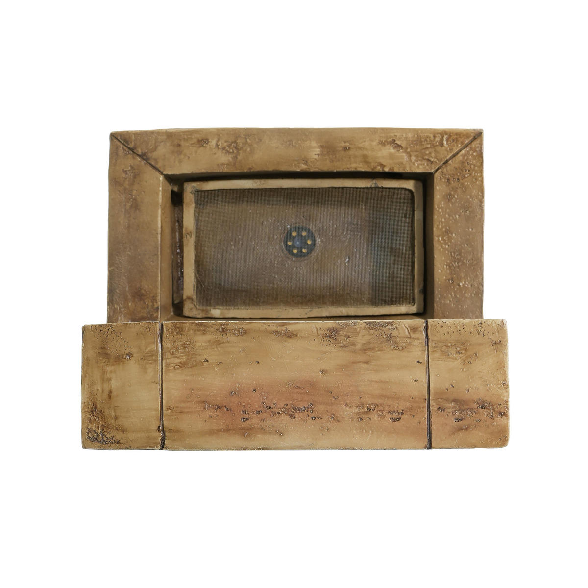 GARTENBRUNNEN Antik 230V Wasserfall Standbrunnen Quadratisch - Braun, Naturmaterialien (37/31.5/89cm) - FLIEKS