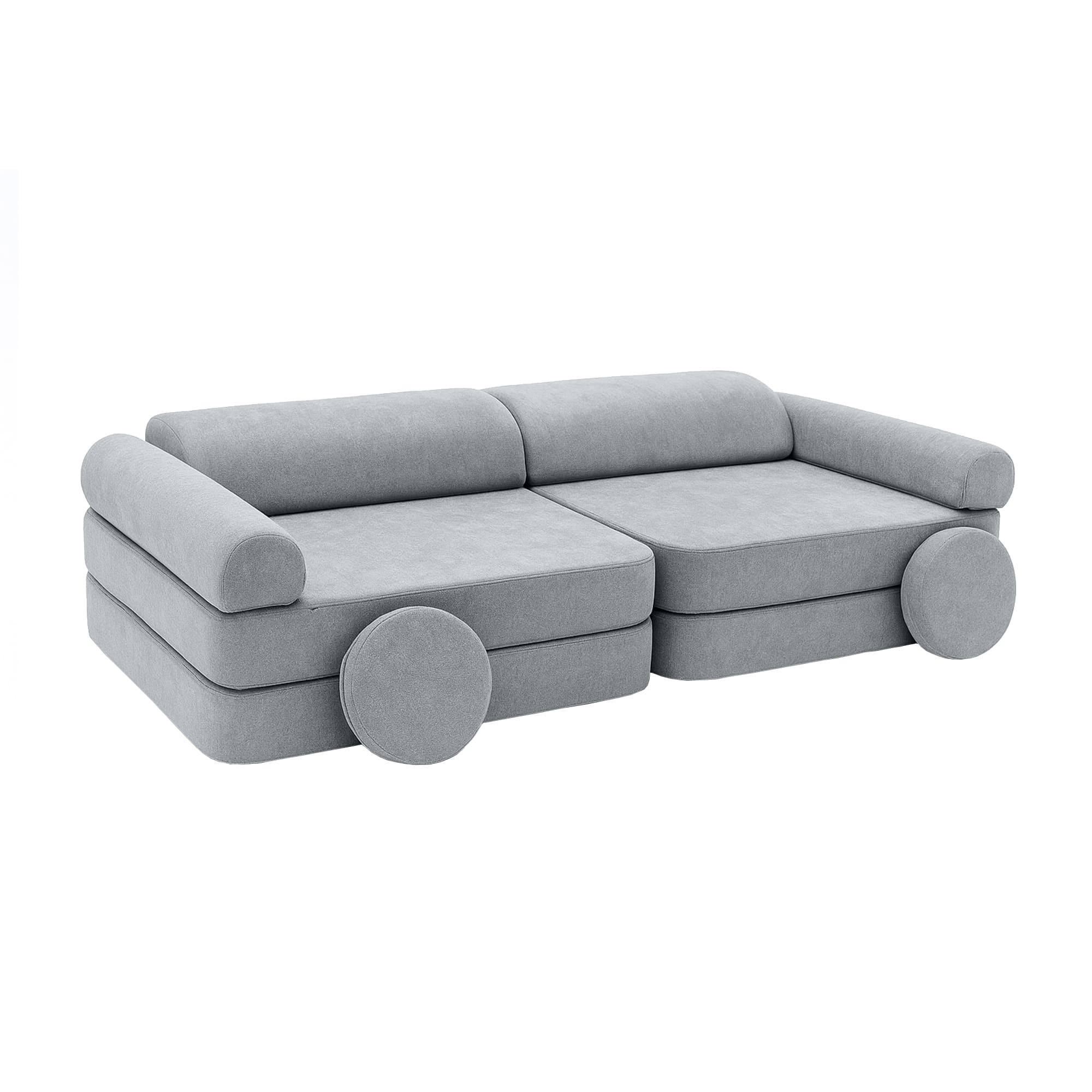 MODULARES Kindersofa aus Schaumstoff – weiches 4-in-1 Spielsofa für Kinderzimmer - Blau, Textil (160/50/76cm) - Bees & Blooms