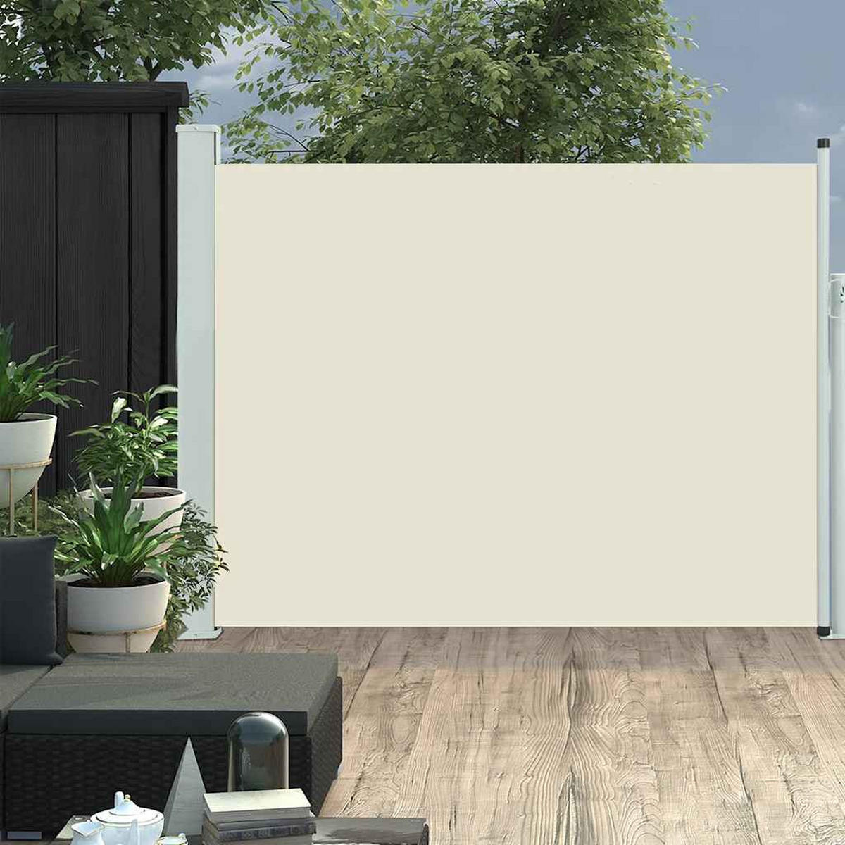 AUSZIEHBARE Seitenmarkise 140x500 cm Creme - Creme, Textil (500/140/500cm) - furnicato