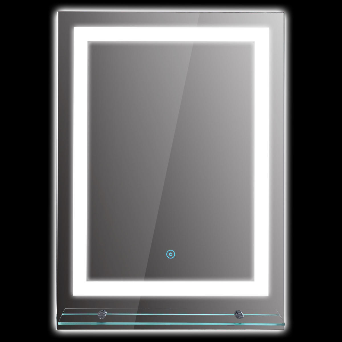 BADEZIMMERSPIEGEL DE-15129 mit 3 LED-Farben und dimmbar Weiß/Silber - Silberfarben, Metall (80/3.3/80cm) - ComfortXL
