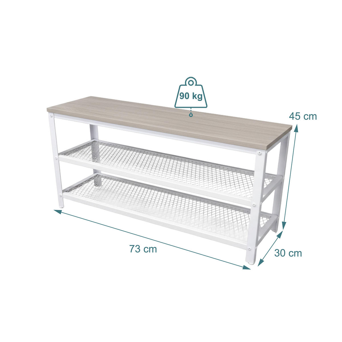 SCHUHBANK - Multicolor, Holzwerkstoff/Kunststoff (73/45/30cm) - Relaxdays
