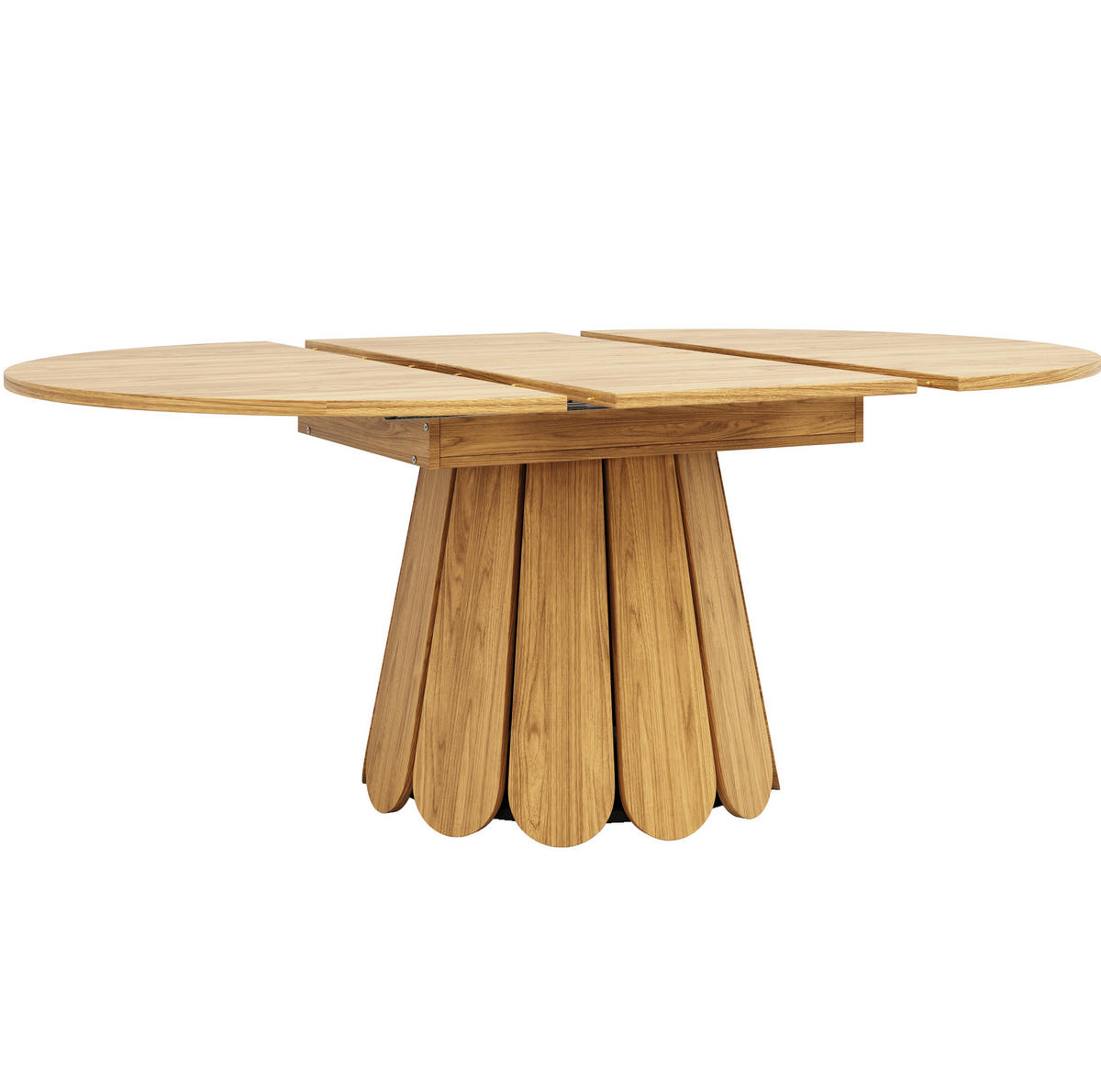 AUSZIEHBARER Esstisch, MDF, rund zu oval, 118-158/118/76,8 cm, Naturfarben - Naturfarben, Holzwerkstoff (118/118/76cm) - Redom