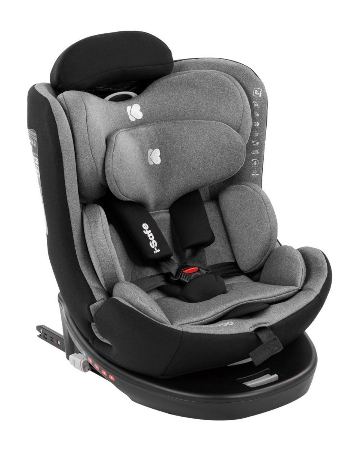 KINDERSITZ i-Safe i-Size hellgrau Isofix, Top-Tether, verstellbar - Hellgrau, Kunststoff (45/55/55cm) - Kikka boo