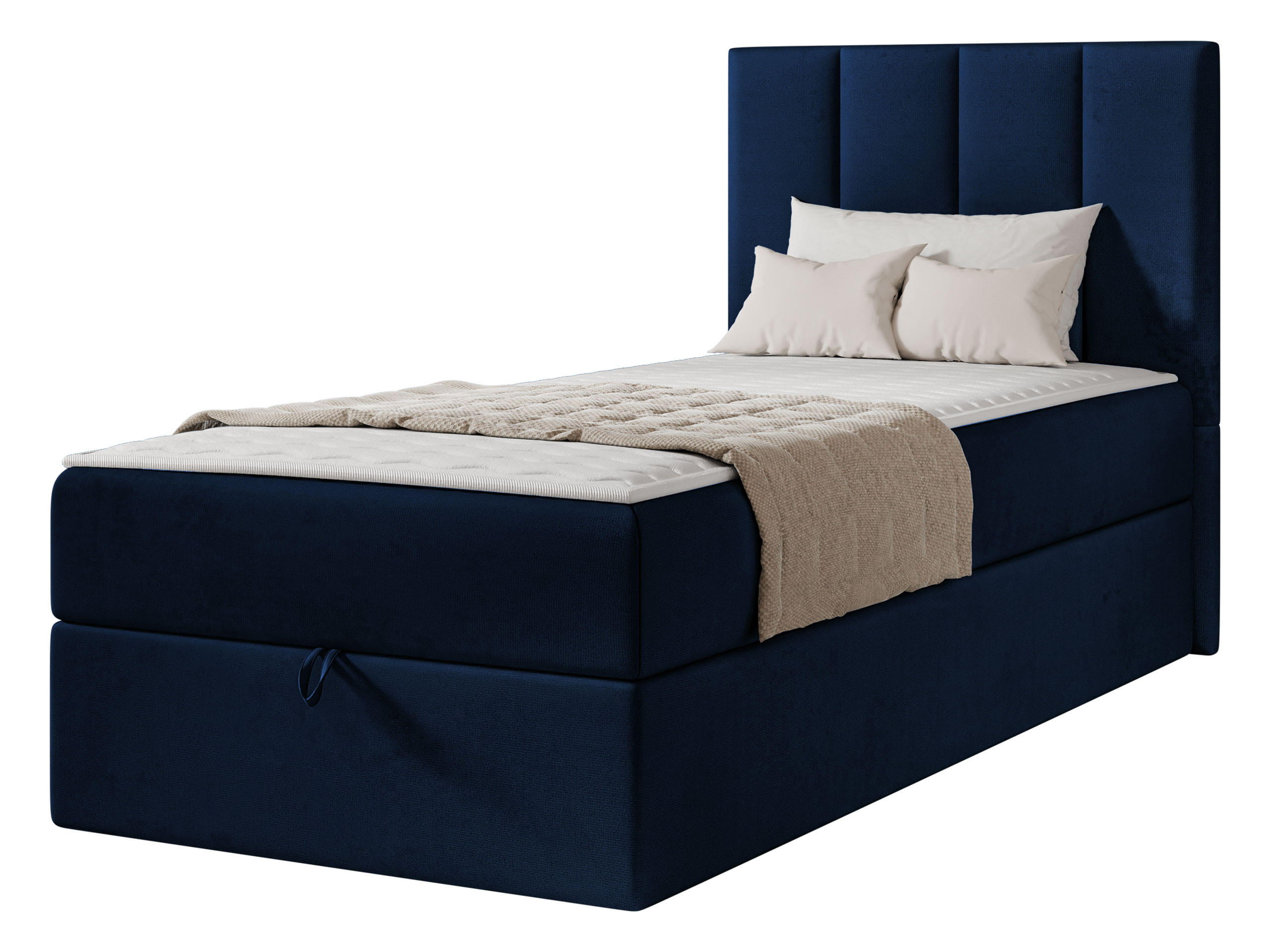 BOXBETT Rebos Single - H3 - Blau, Holz/Textil (100/200cm) - MIRJAN24