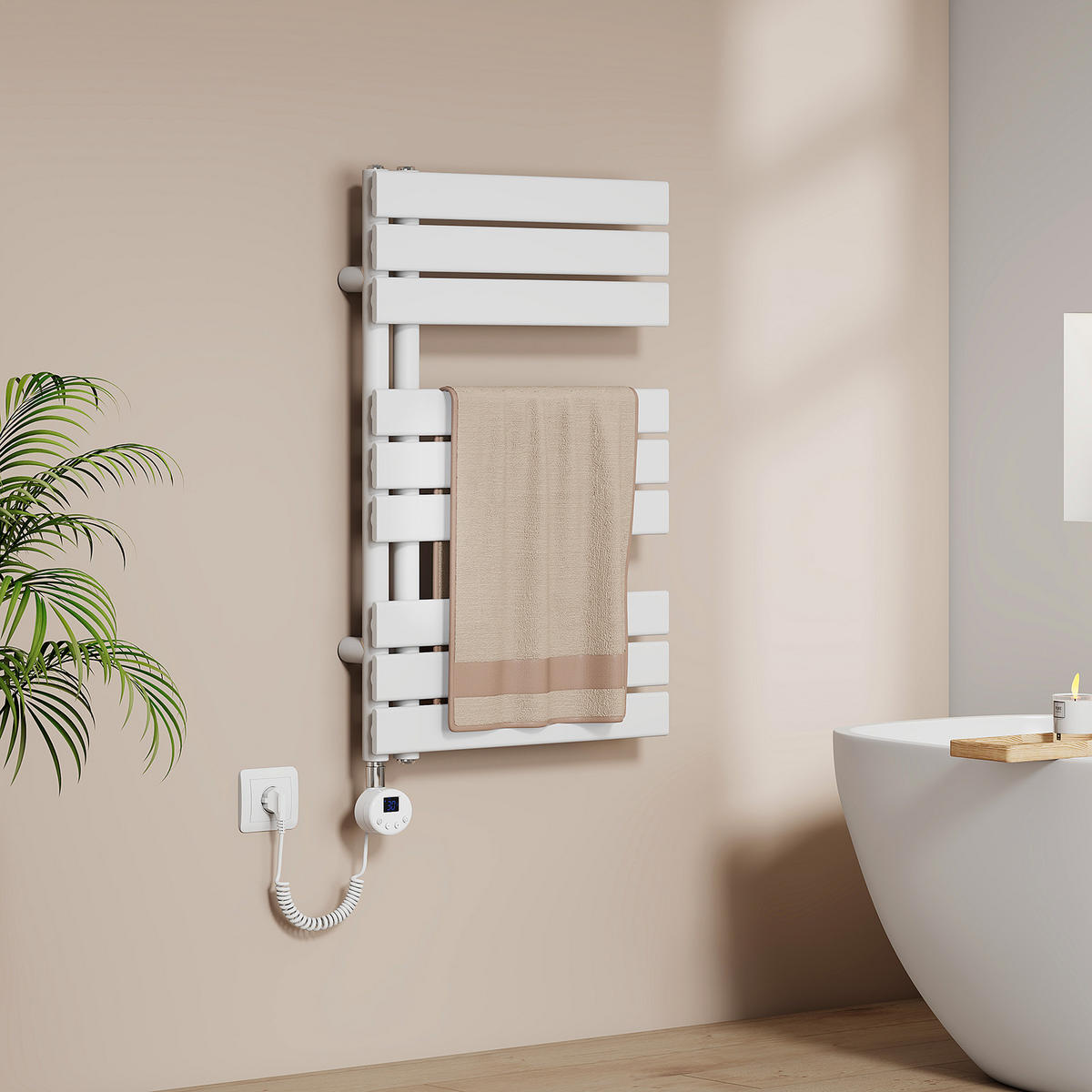 HEIZKÖRPER Elektrisch WLAN Thermostat Weiß - Weiß, Metall (50/76.2/5.9cm) - EMKE