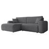 ECKSOFA Floryn L Cord - Schwarz/Grau, Holz/Kunststoff (245/145cm) - MIRJAN24