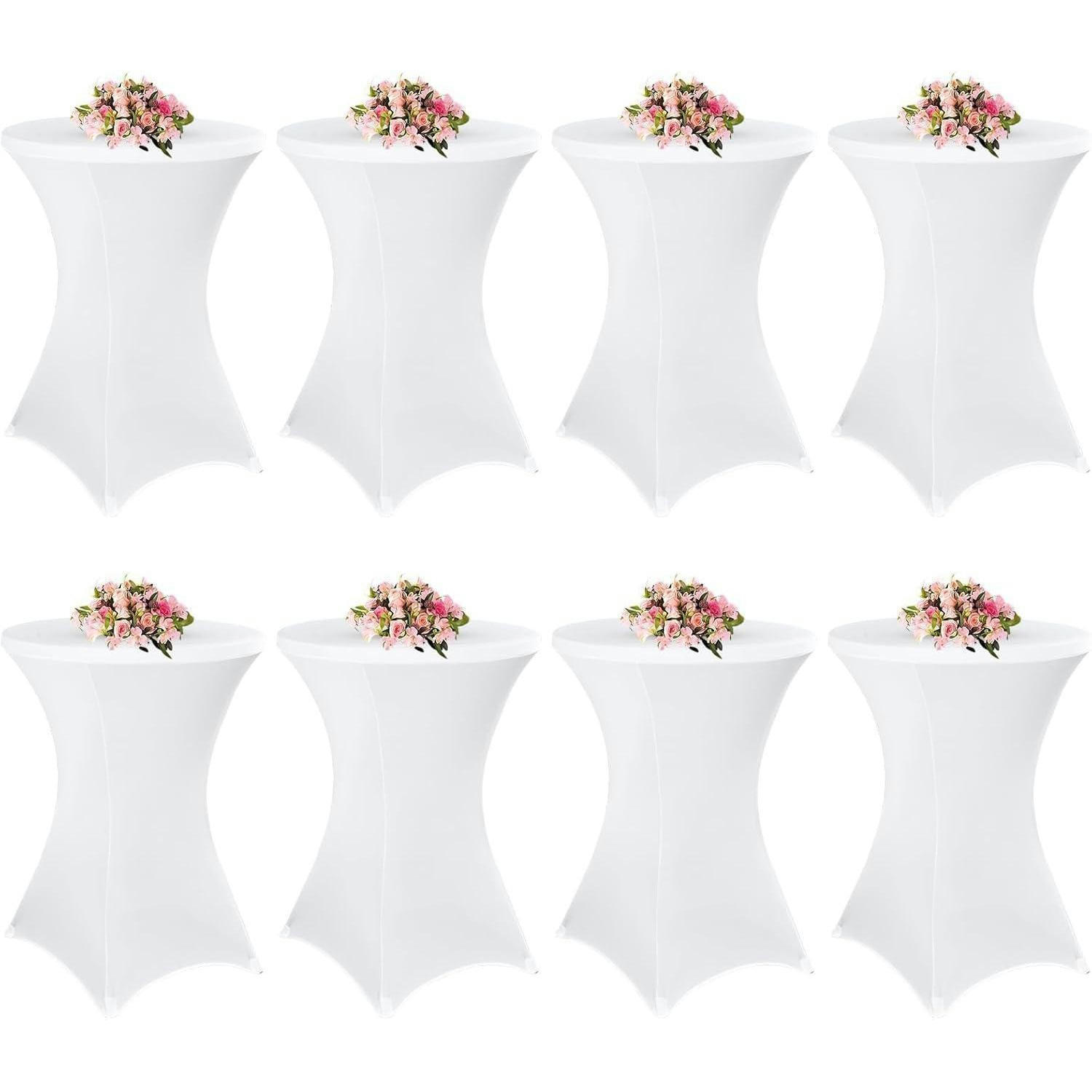 STEHTISCHHUSSE 8er Set Weiß 80 cm - Weiß, Textil (80/80cm)