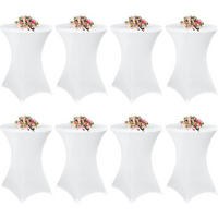 STEHTISCHHUSSE 8er Set Weiß 80 cm - Weiß, Textil (80/80cm)