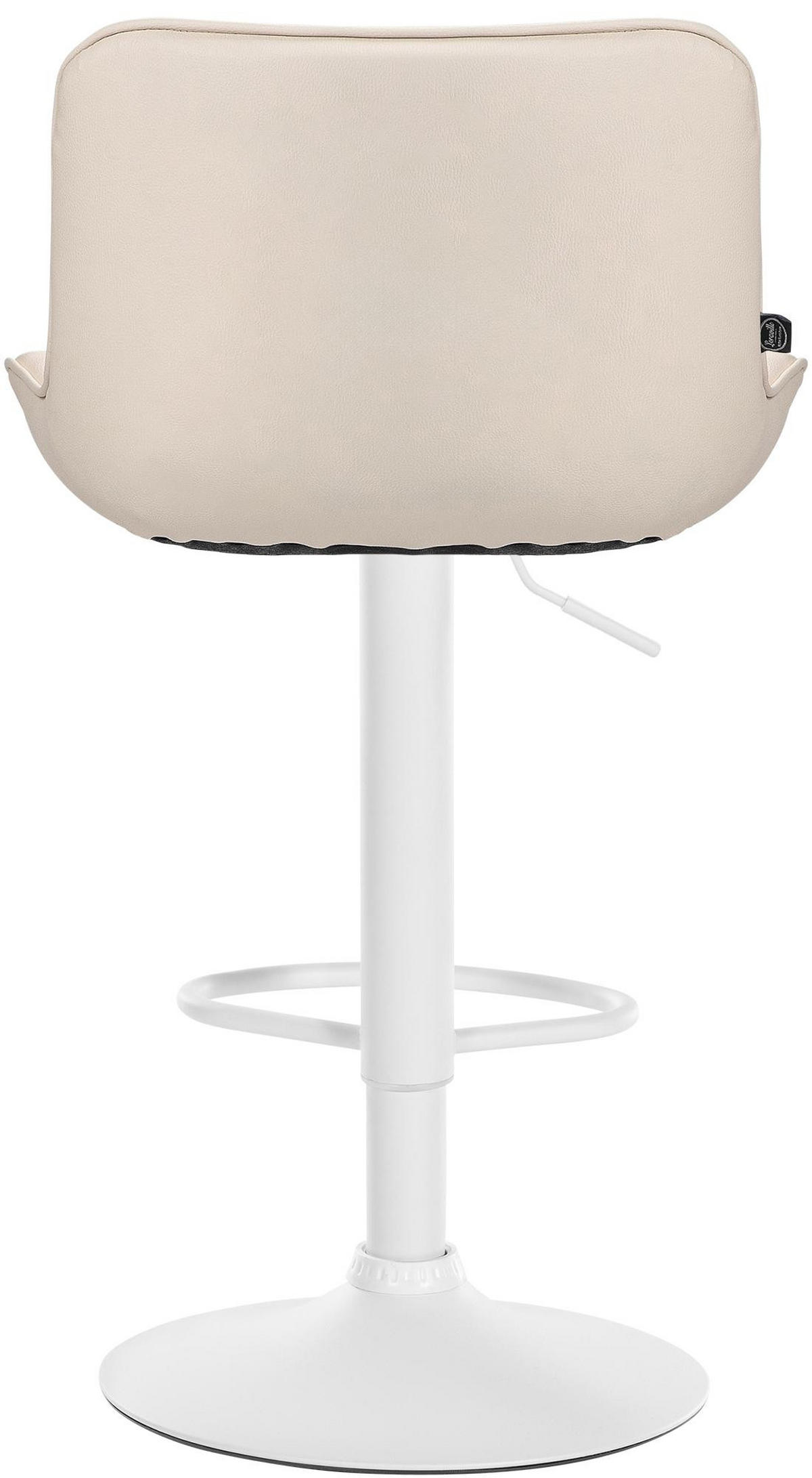 BARHOCKER 2er Set Lederlook creme - Creme/Weiß, Textil/Metall (49/85/51cm) - CLP