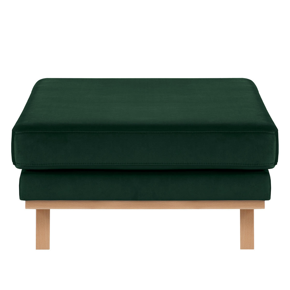 HOCKERBANK - Buchefarben/Grün, Buchenholz/Textil (180/43/81cm) - home24