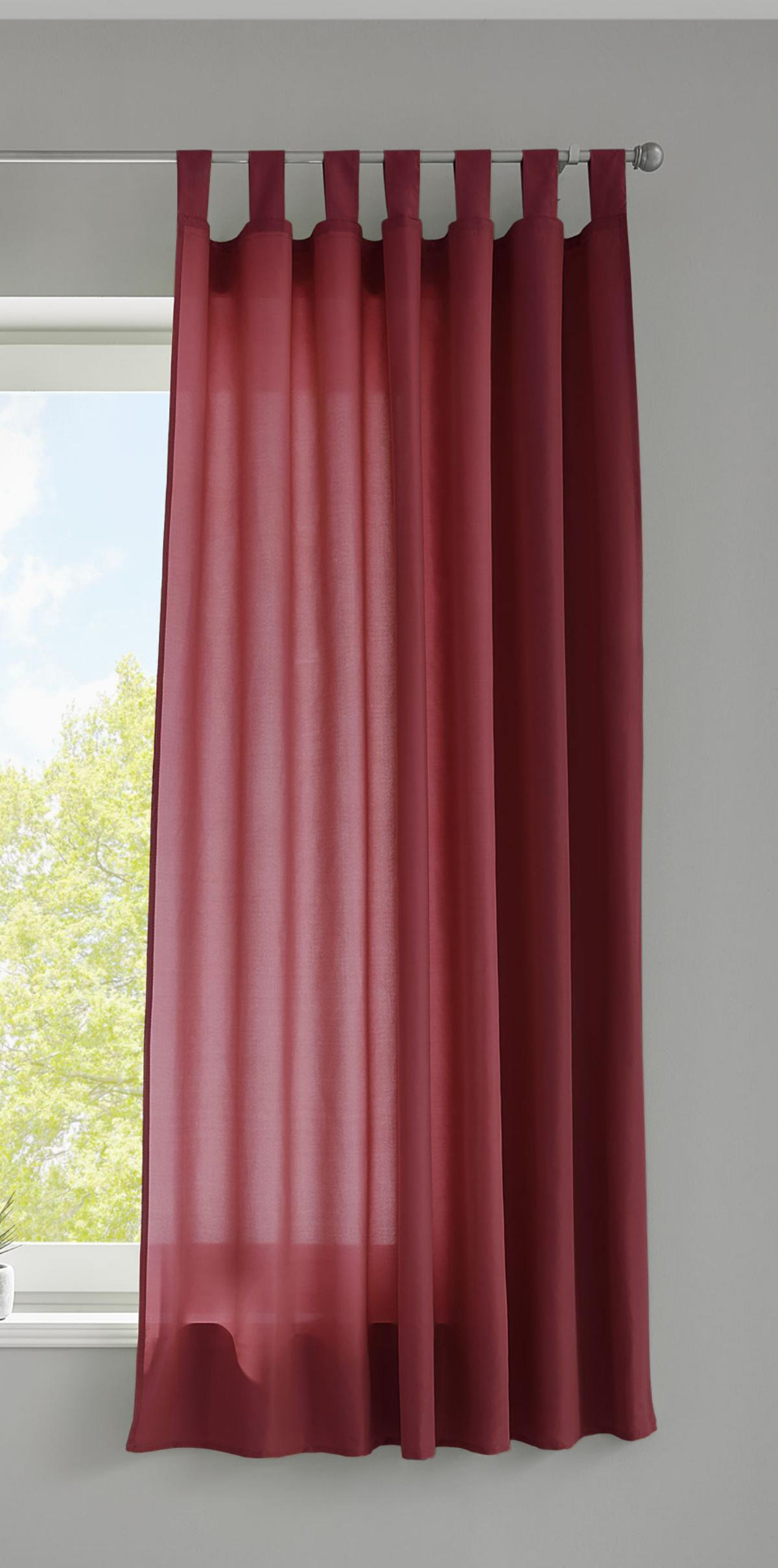 VORHANG POTSDAM HxB 175x140 cm Bordeaux - Bordeaux, Textil (140/175cm) - Gardinenbox
