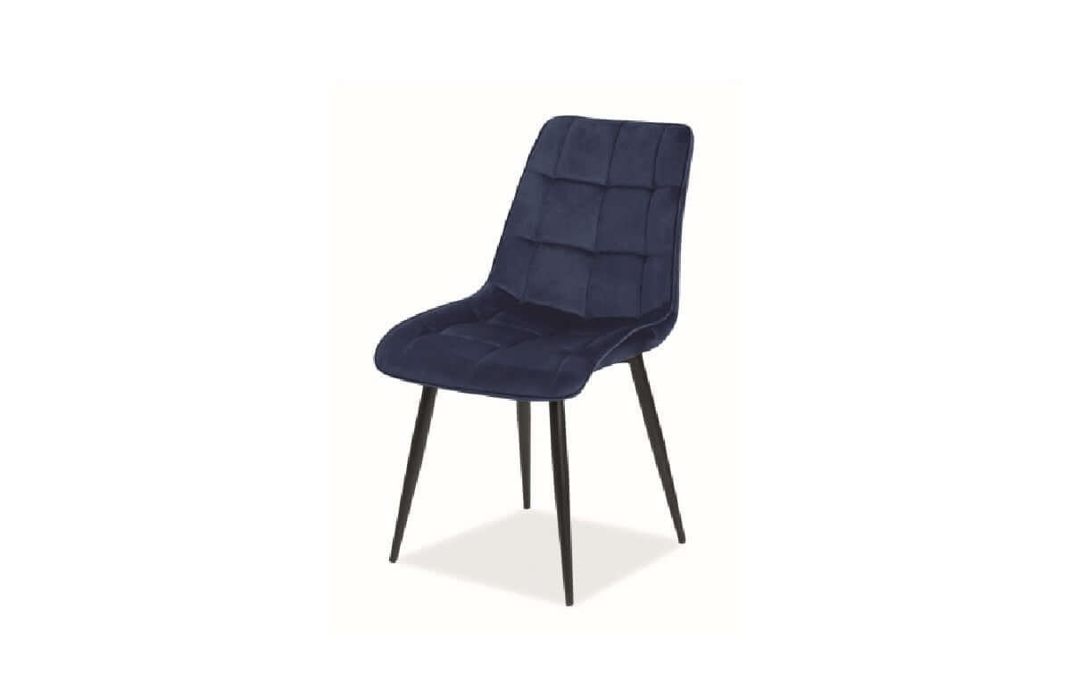 ESSZIMMERSTUHL Chic Blau Samtstoff - Blau, Kunststoff (50/88/50cm)
