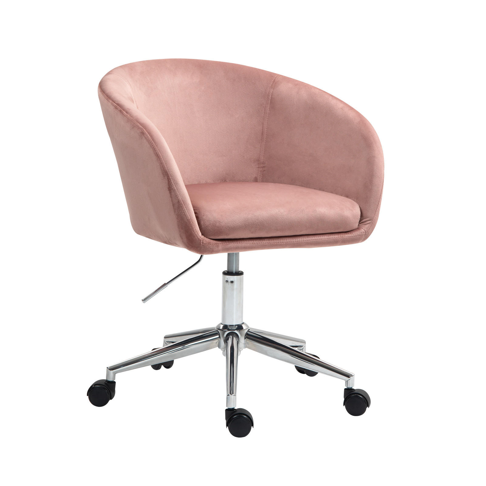 SCHREIBTISCHSTUHL LOUISA Rosa - Silberfarben/Rosa, Textil/Metall (56/88/56cm) - SVITA