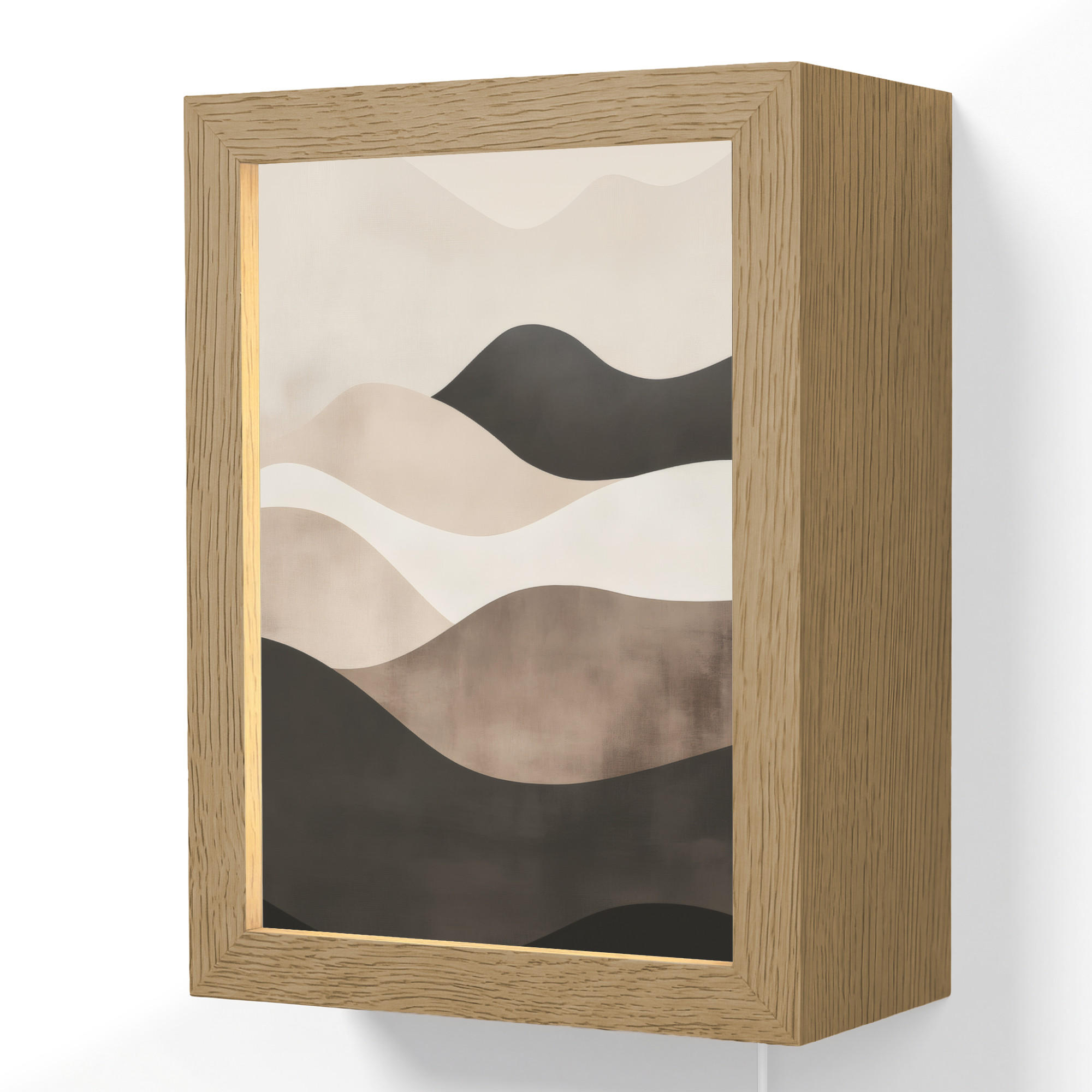OnlyWow NÁSTĚNNÁ LAMPA Abstraktní - Krajina - Vlny - Krémová barva 15x20 cm