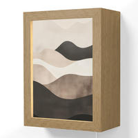 NÁSTĚNNÁ LAMPA Abstraktní - Krajina - Vlny - Krémová barva 15x20 cm - šedohnědá, kompozitní dřevo (15/20/8cm) - OnlyWow