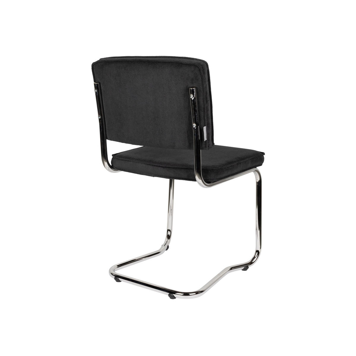 ESSZIMMERSTUHL Ridge Kink Rib Schwarz - 2 er Set - Schwarz, Textil (48/85/50cm) - Zuiver