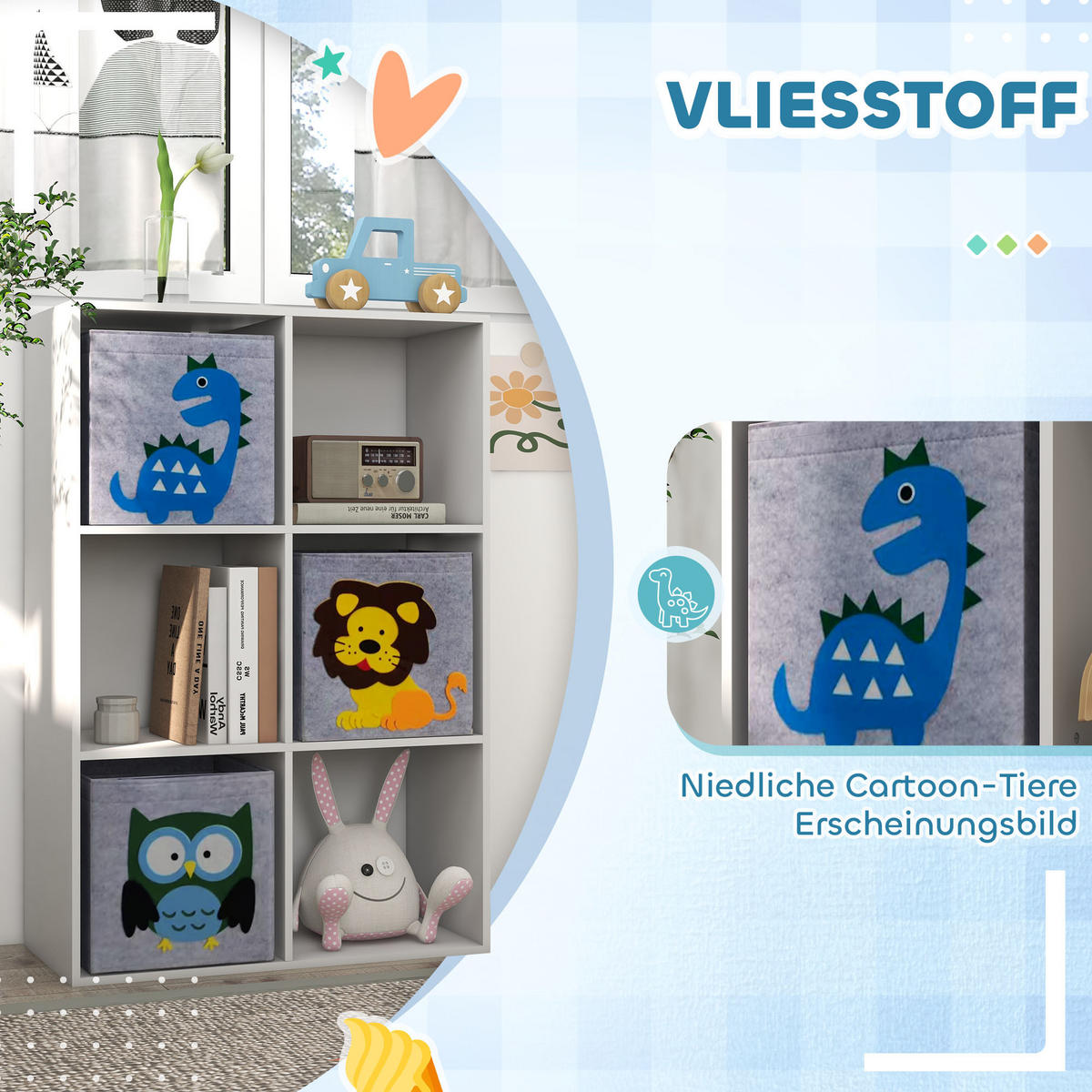 KINDERREGAL - Weiß, Holzwerkstoff (29.9/91.5/61.8cm) - ZONEKIZ