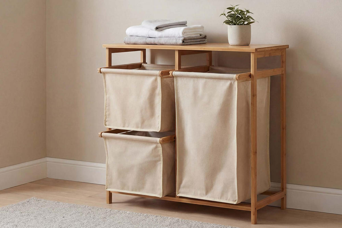 WÄSCHEKORB LAGOON SPA Bambus Natur 70 cm - Beige, Holz (68/68/33cm) - riess-ambiente