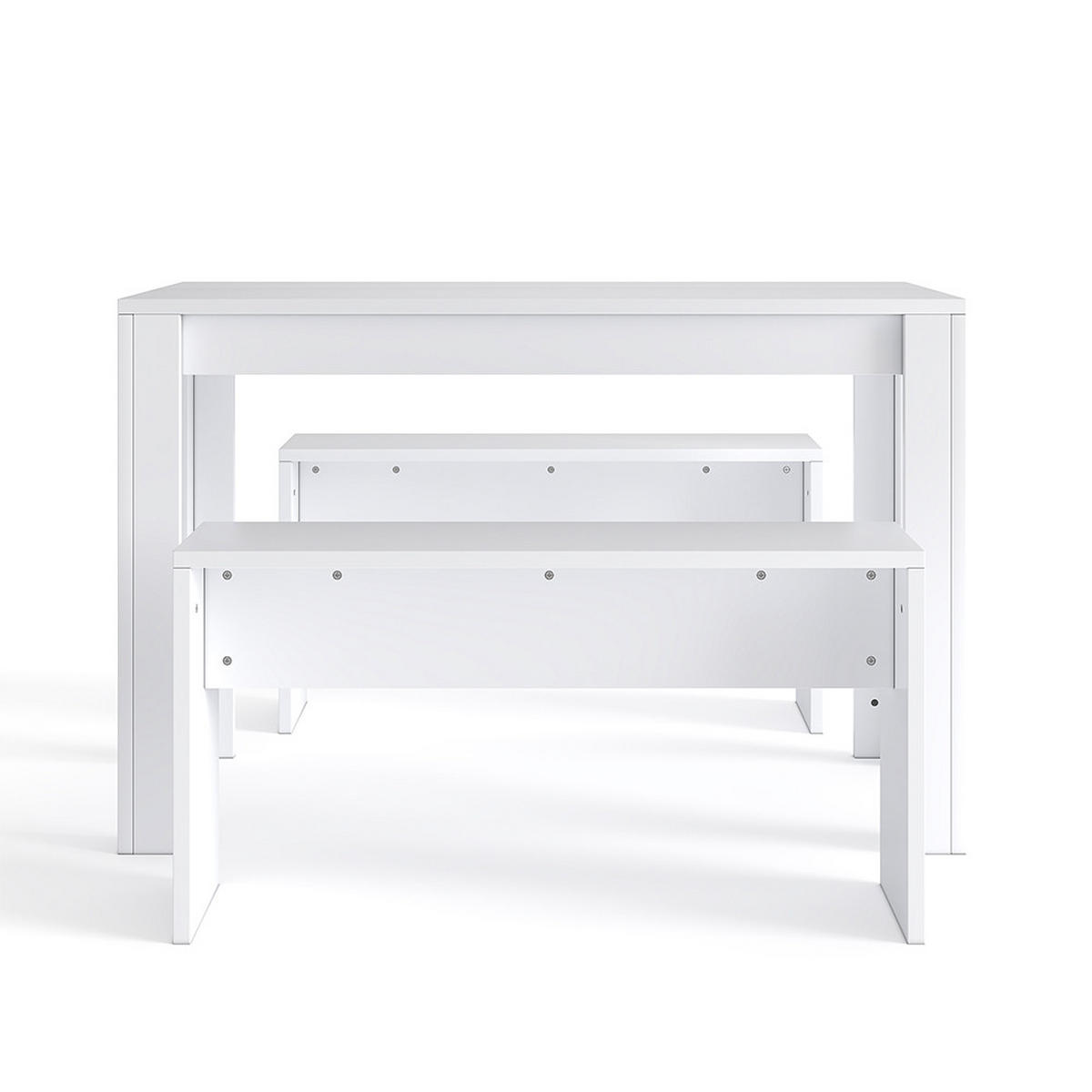 ESSGRUPPE 3-TLG. Platzsparend Spanplatte Weiß - Weiß, Holzwerkstoff (110/72/55cm) - Livingandhome