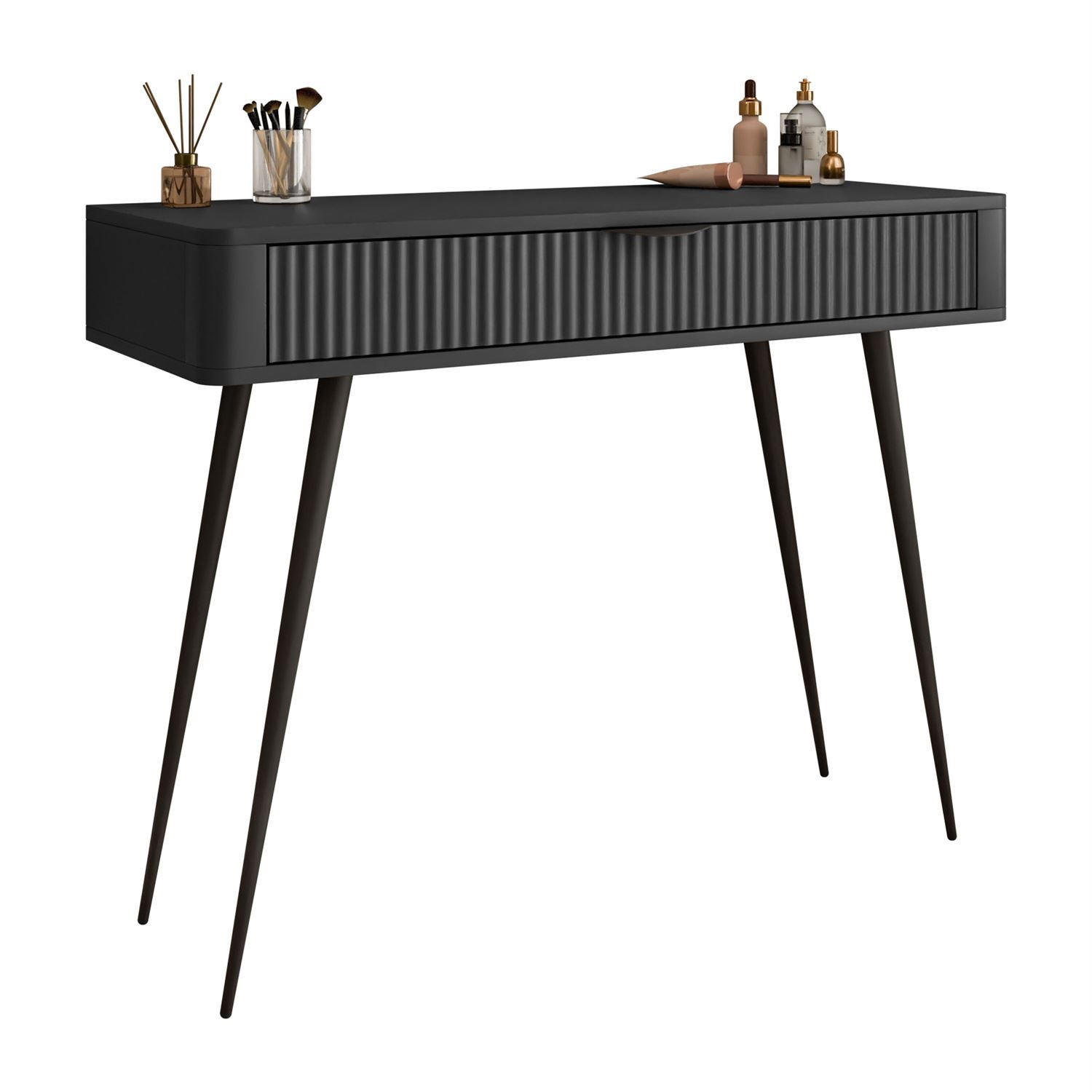 KONSOLE SCARLETT MIT SCHUBLADE SCHWARZ - Schwarz, Holzwerkstoff (38/100/78cm) - Lookway