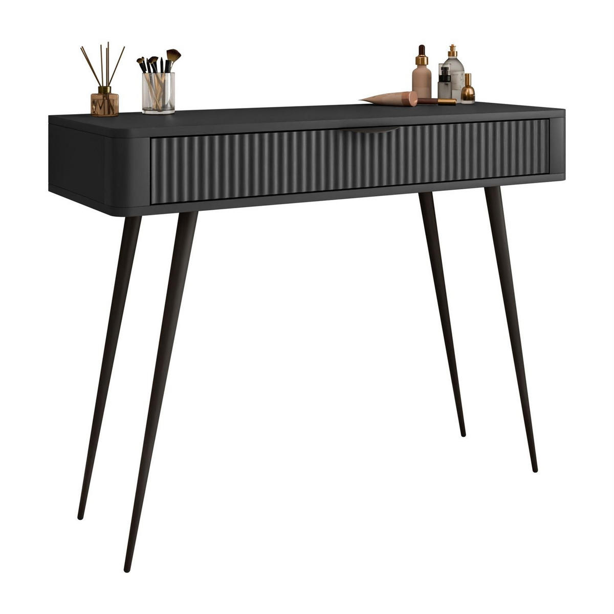 KONSOLE SCARLETT MIT SCHUBLADE SCHWARZ - Schwarz, Holzwerkstoff (38/100/78cm) - Lookway