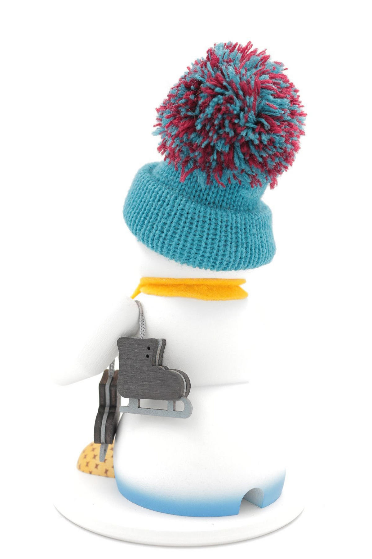 RAUCHFIGUR Schneemann Weiß Schlittschuh 19 cm - Multicolor, Holz (15/19/0.1cm)