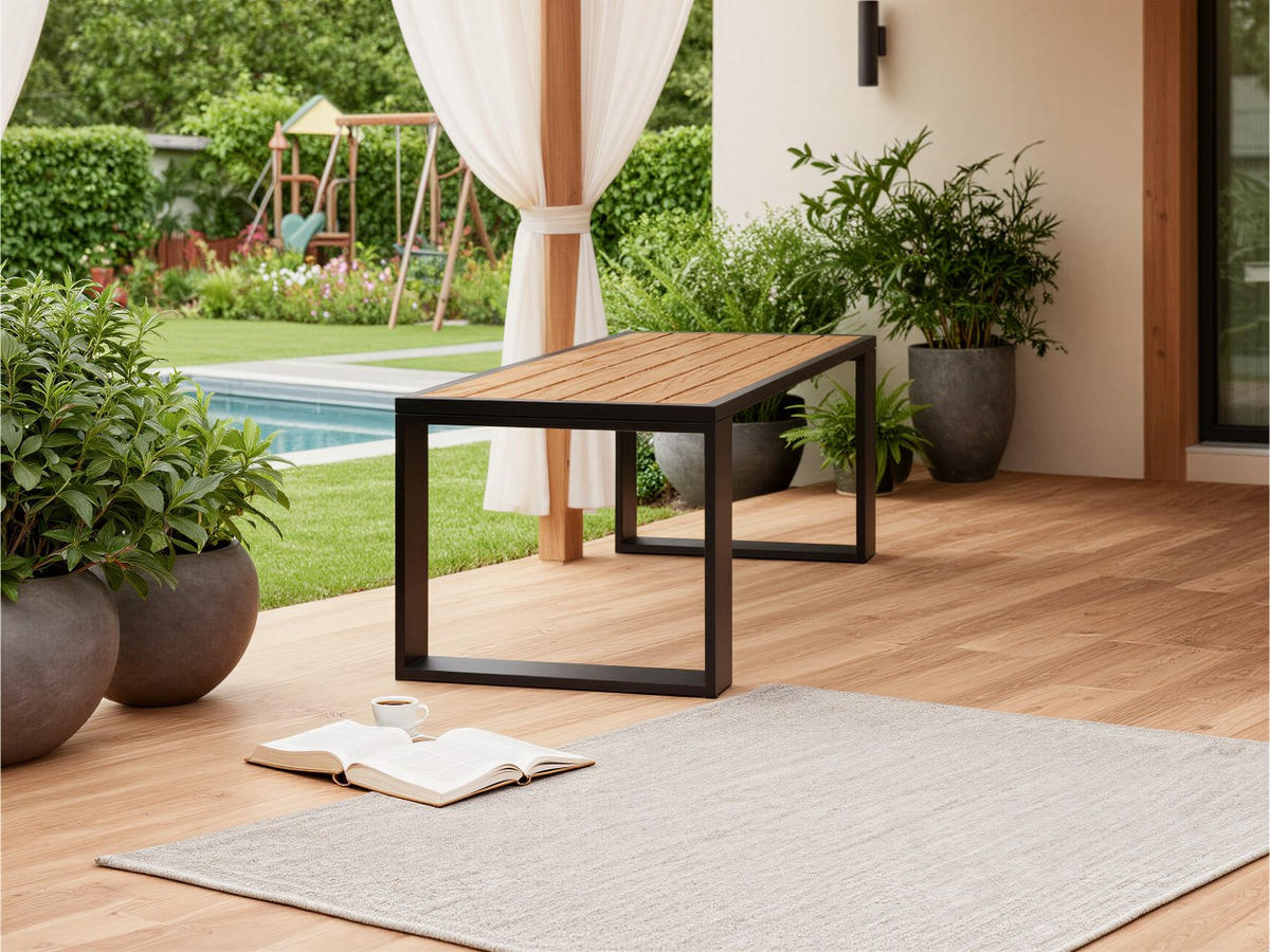 GARTENBEISTELLTISCH Elba - Schwarz - Schwarz, Metall (65/122/55cm) - MKS