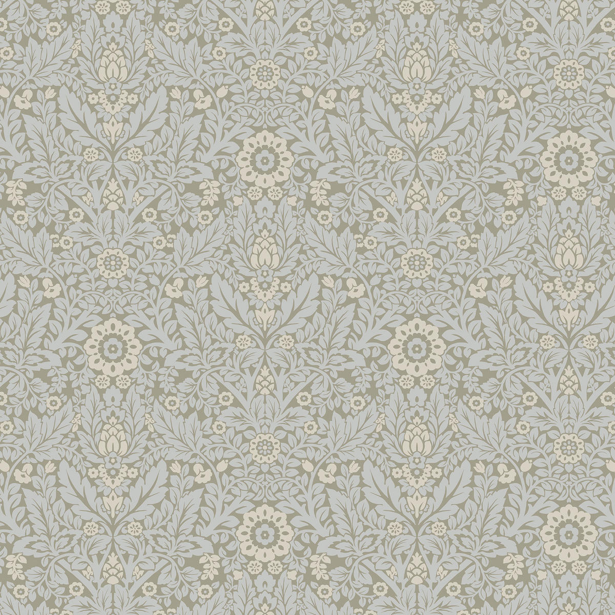 VLIESTAPETE Delamore Blumig 1000x52cm - Grau, Papier/Kunststoff (52/1000cm) - LAURA ASHLEY