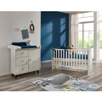 BABYZIMMER SET Lavea 2-tlg. Wickelkommode Babybett - Schwarz/Weiß, Holz/Holzwerkstoff (1/1/1cm) - arthur berndt